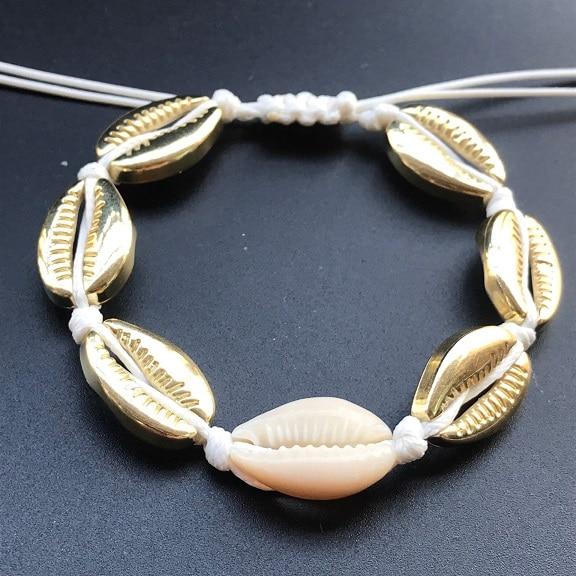 Seashell Hand Knit Bracelet
