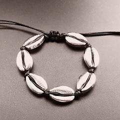 Seashell Hand Knit Bracelet