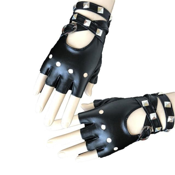 Half Finger PU Leather Gloves