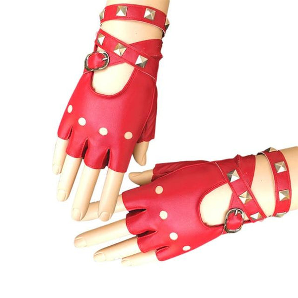 Half Finger PU Leather Gloves