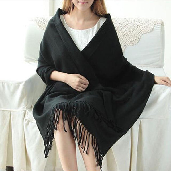 Autumn Winter Female Wool Plaid Scarf Women