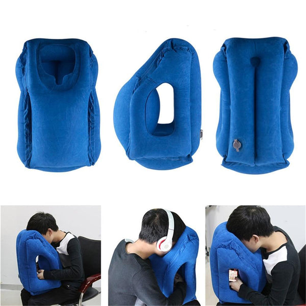 Foldable blow neck pillow