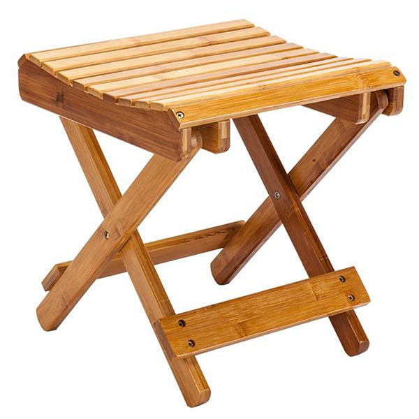 Bamboo folding stool portable Wood bench