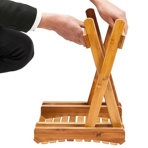 Bamboo folding stool portable Wood bench