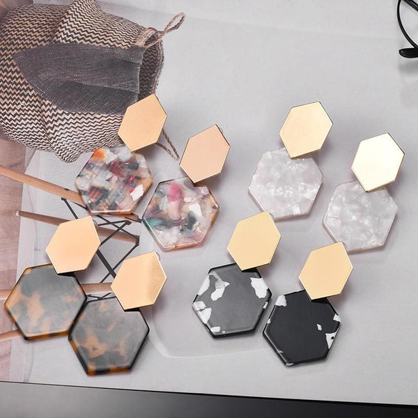 Acetate Resin Acrylic Drop Earrings