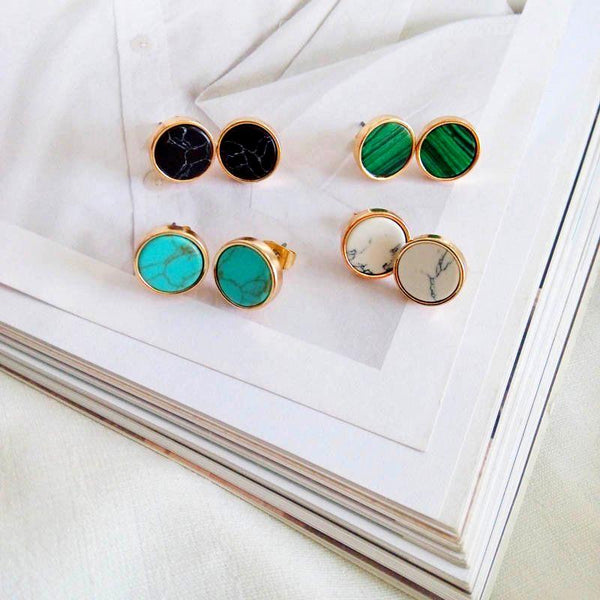 Ancient ways round natural  earrings