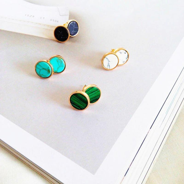 Ancient ways round natural  earrings