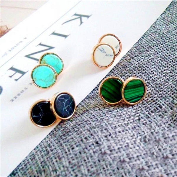 Ancient ways round natural  earrings