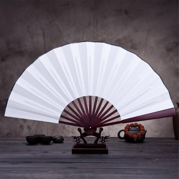 Silk Cloth Blank Wooden Bamboo fan