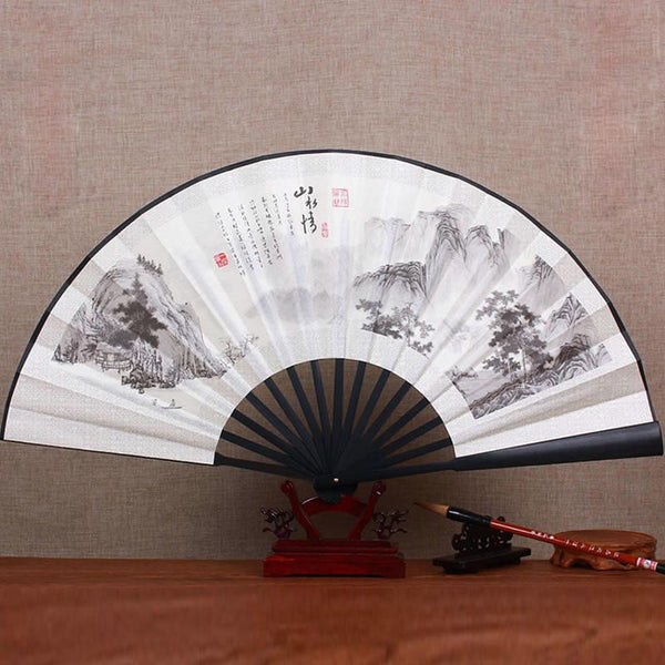 Silk Cloth Blank Wooden Bamboo fan