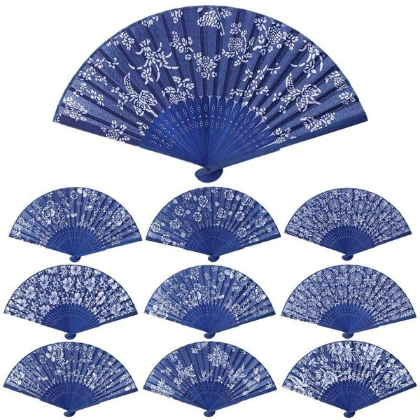 Summer Folding Fabric Flower Bamboo fan