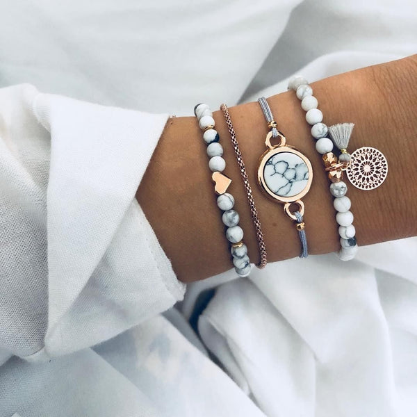 Crystal Marble Charm Bracelets