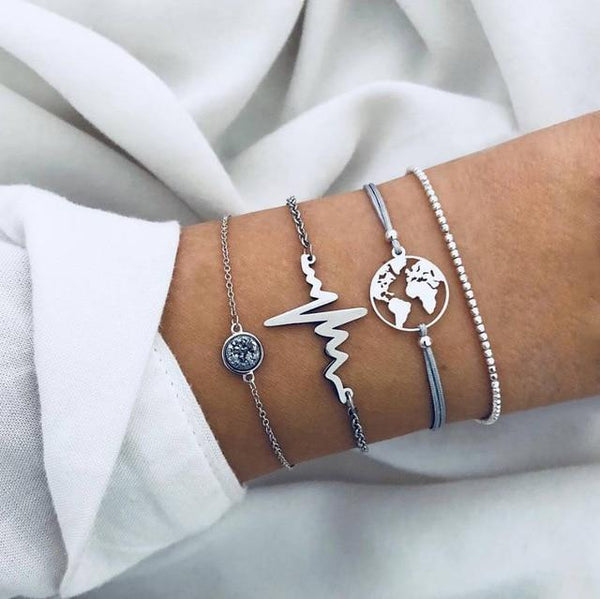 Crystal Marble Charm Bracelets