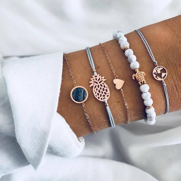 Crystal Marble Charm Bracelets