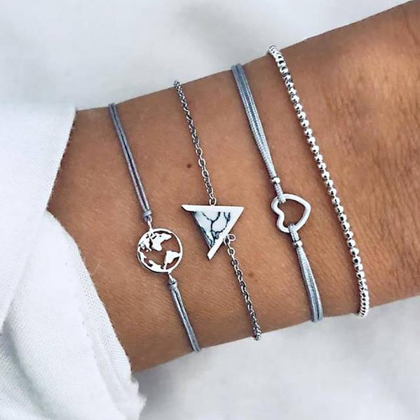 Crystal Marble Charm Bracelets