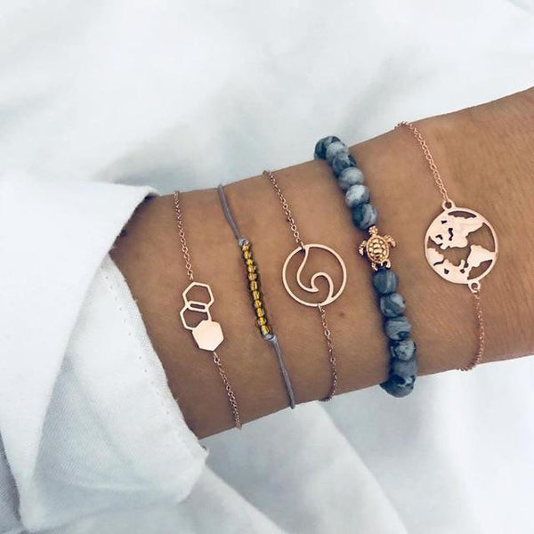 Crystal Marble Charm Bracelets
