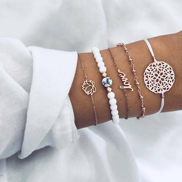 Crystal Marble Charm Bracelets