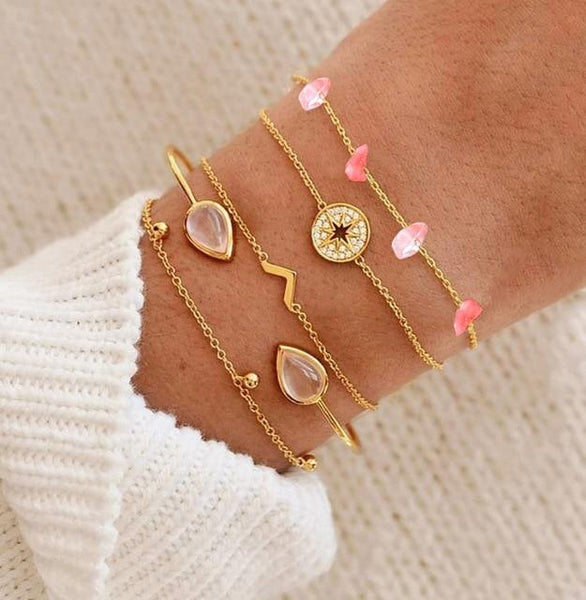 Crystal Marble Charm Bracelets