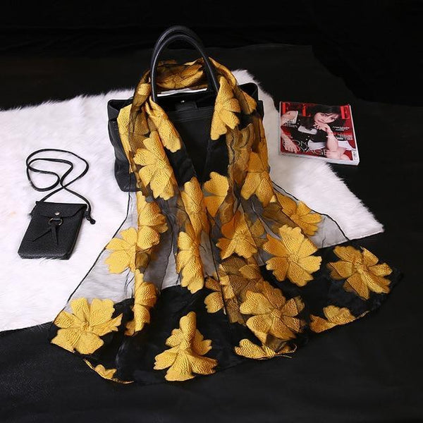 Silk Scarf Women Summer Breeze Lightweight