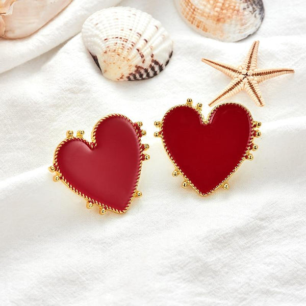 Big Red Heart Earrings
