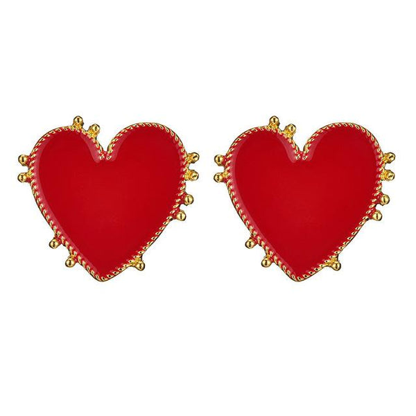 Big Red Heart Earrings