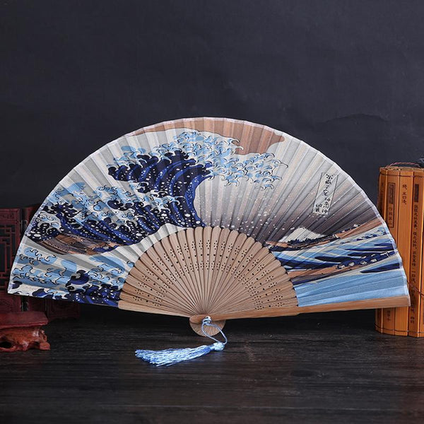Silk Hand Fan Mount Bamboo fan