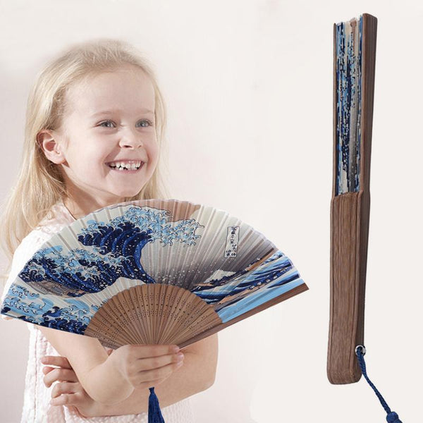 Silk Hand Fan Mount Bamboo fan