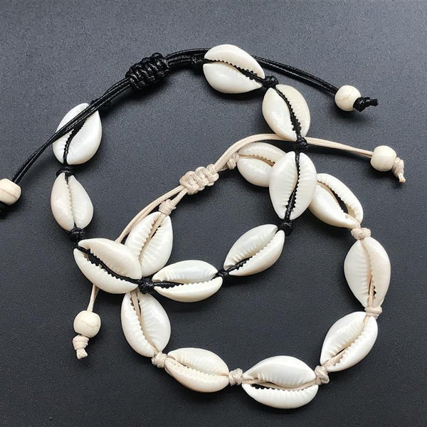 Seashell Hand Knit Bracelet