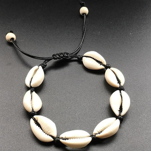Seashell Hand Knit Bracelet