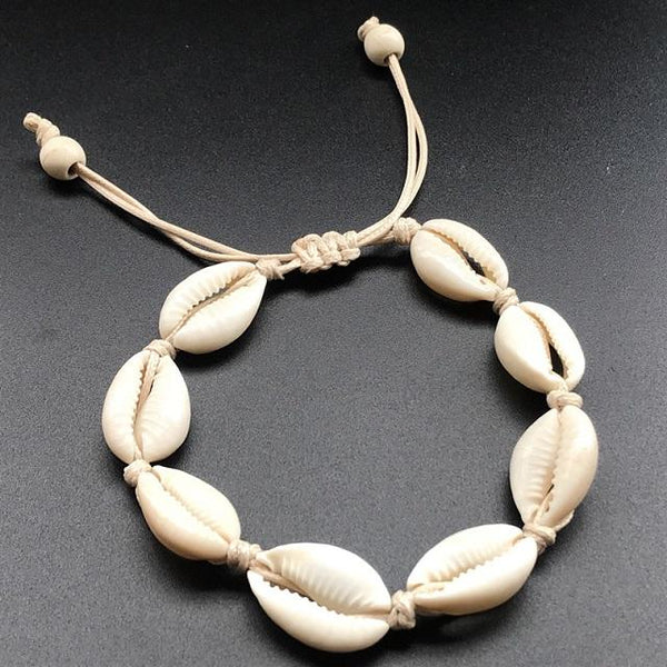 Seashell Hand Knit Bracelet