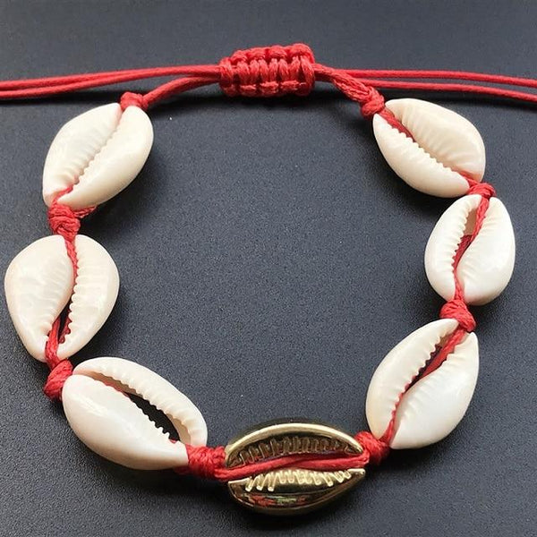 Seashell Hand Knit Bracelet