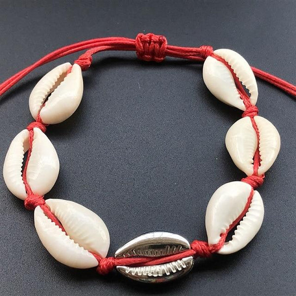 Seashell Hand Knit Bracelet