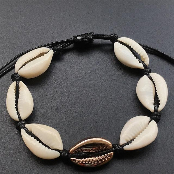 Seashell Hand Knit Bracelet