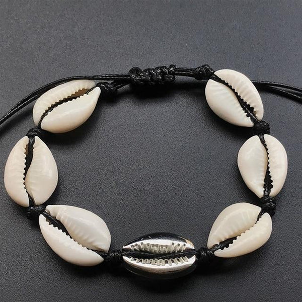 Seashell Hand Knit Bracelet