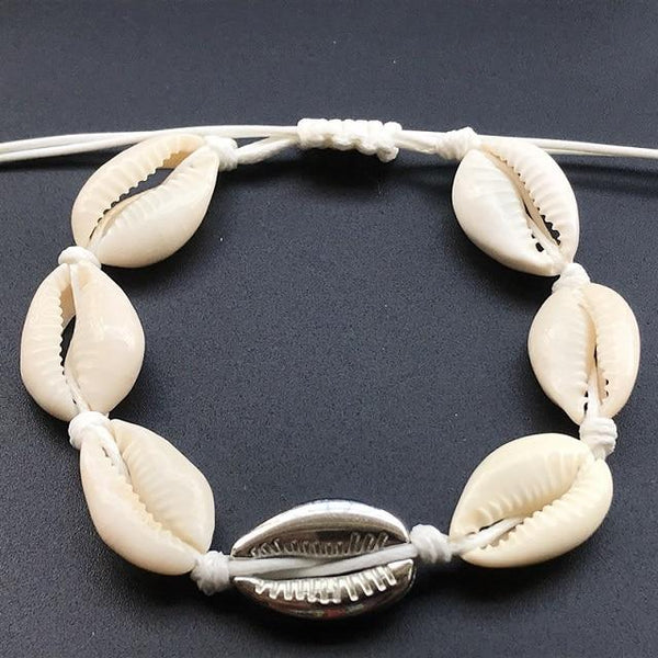 Seashell Hand Knit Bracelet